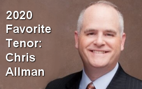 2020 Southern Gospel Favorite Tenor Singer of the Year, Chris Allman (Greater Vision)!